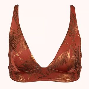 NWT Lively Metallic Palm Plunge Bralette Size Large
